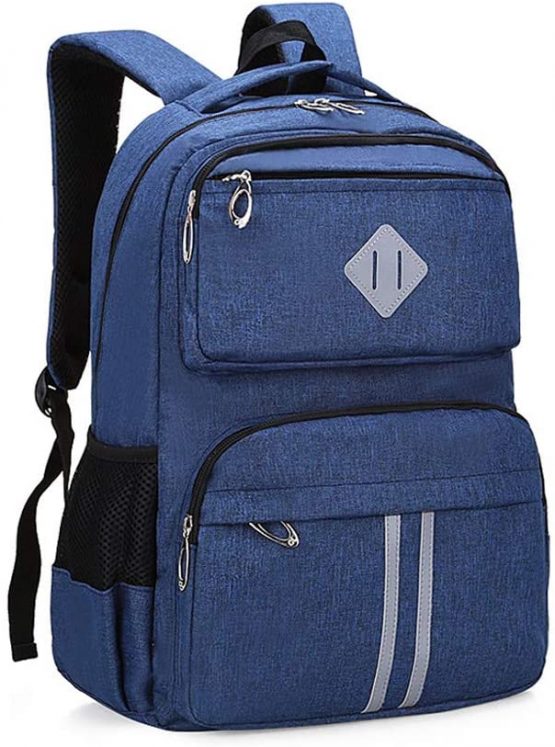 HOPYOCK® School Bags for Boys,Kids,Girls,Multi-Pocket Teenage School Backpacks with Reflective Design,Waterproof Children School Bags,Casual Daypack Students' Rucksack,Blue