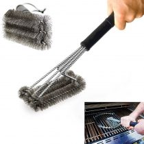 PePeng 18" Triangle Metal BBQ Grill Cleaning Brush, Heavy Duty 3-Branch Stainless Steel Barbecue Bristles Cleaner for Easier and Effective Clean
