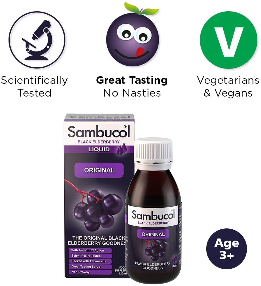 Sambucol Original Natural Black Elderberry, White, 120 ml (Pack of 1) - Image 2