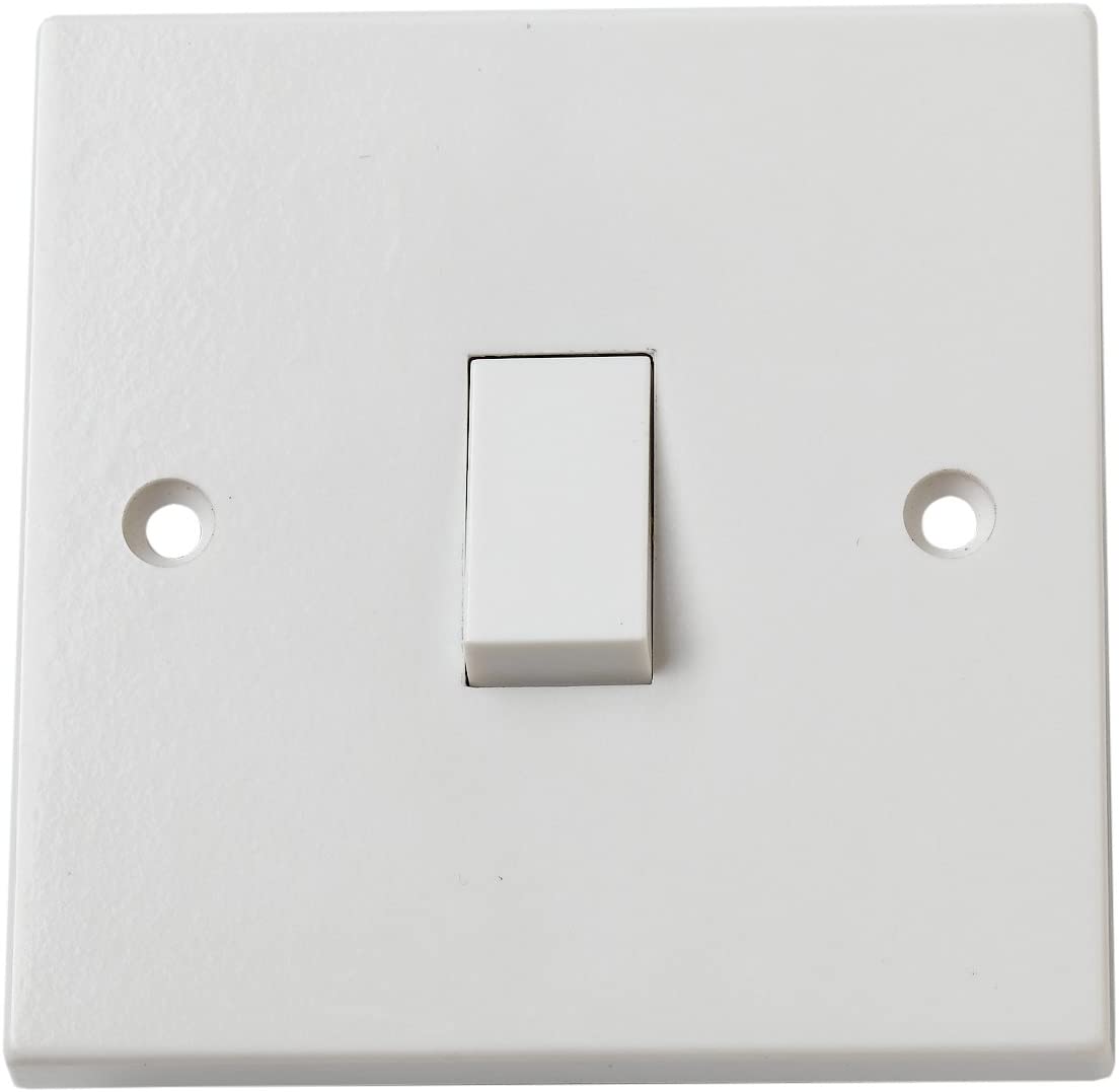 Merriway BH02607 Rocker 10amp Double Electric Wall Switch 1-Gang 2-Way - White
