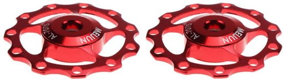 FOMTOR 11T Jockey Wheel 2 Pack Red Aluminum Guide Wheel Bicycle Rear Derailleur Pulley for Shimano Sram - Image 3