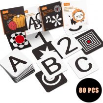 tumama High Contrast Black and White Baby Flash Cards,Toddler Baby Flash Card with Animals Fruit Shape Letter Alphabet Number Flash Cards,Newborn Activity Toys Gift for BabyToddler,Infants