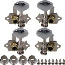BQLZR Chrome Tuning Pegs Machine Heads 2R2L For Ukulele 4 String Guitar Bass