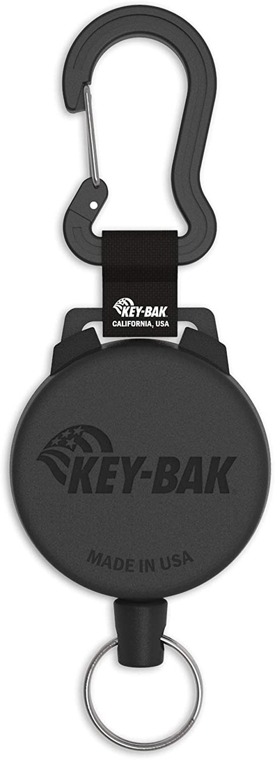 KEY-BAK SECURIT HD Retractable Keychain, 24" Stainless Steel Chain, 8 oz. Retraction, Durable Polycarbonate Case