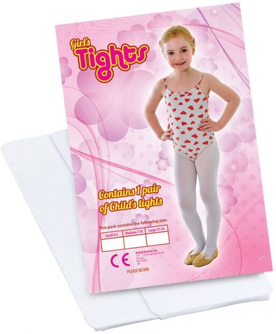 Bristol Novelty BA740B Childs Tights White 7/10 Med, Girls, One Size - Image 2