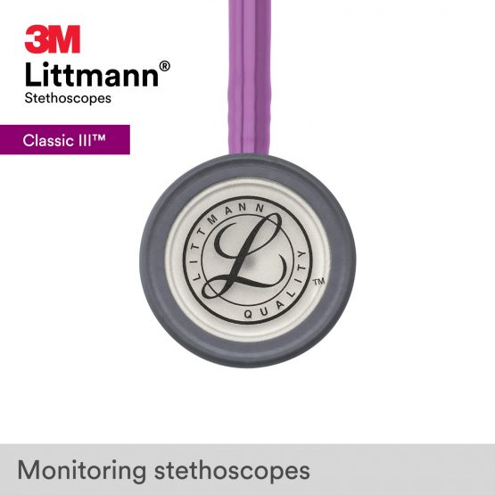 3M Littmann Classic III Monitoring Stethoscope, Lavender Tube, 27, inch, 5832 - Image 3