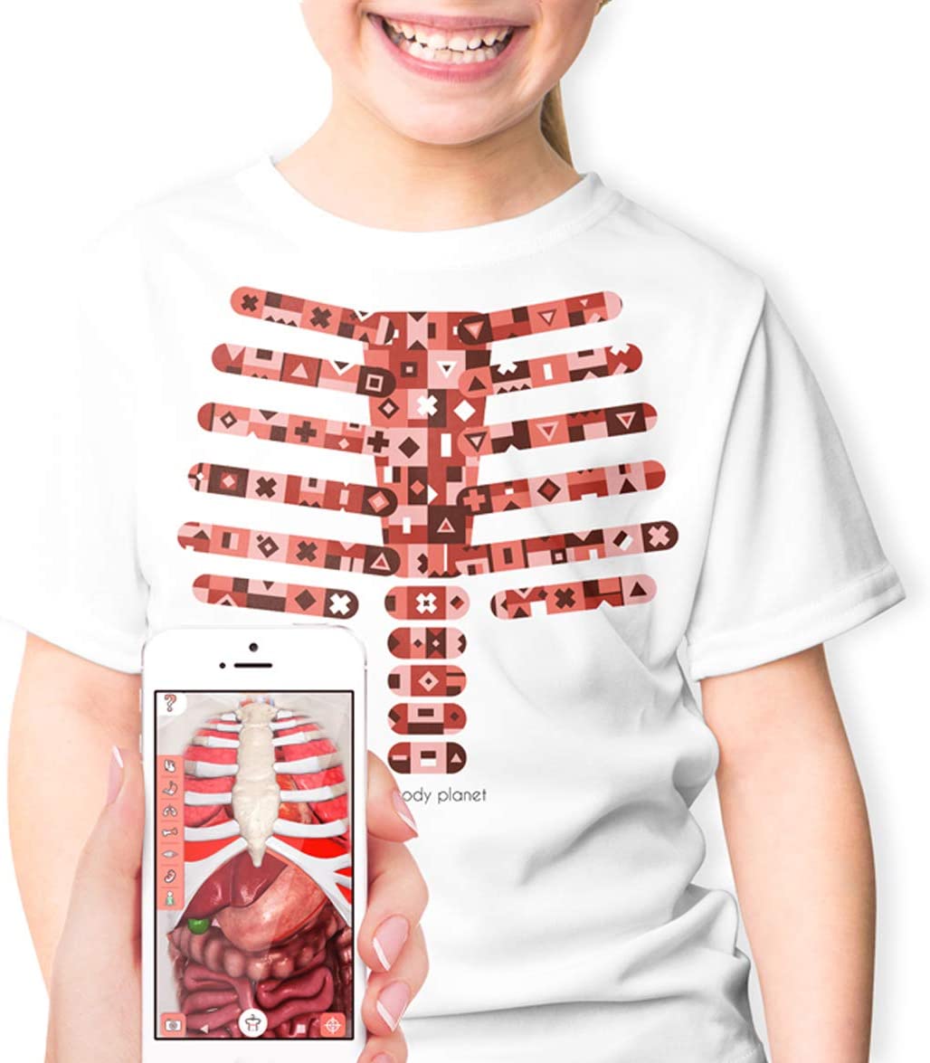 AR+ Body Planet Educational augmented reality t-shirt (4-6 years), White, 4_6