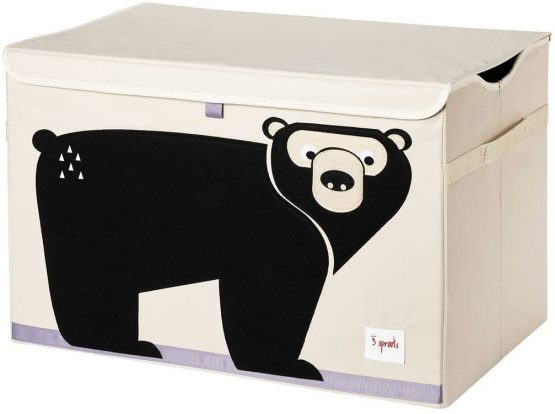 3 Sprouts Kids Toy Chest - Storage Trunk for Boys and Girls Room, Bear