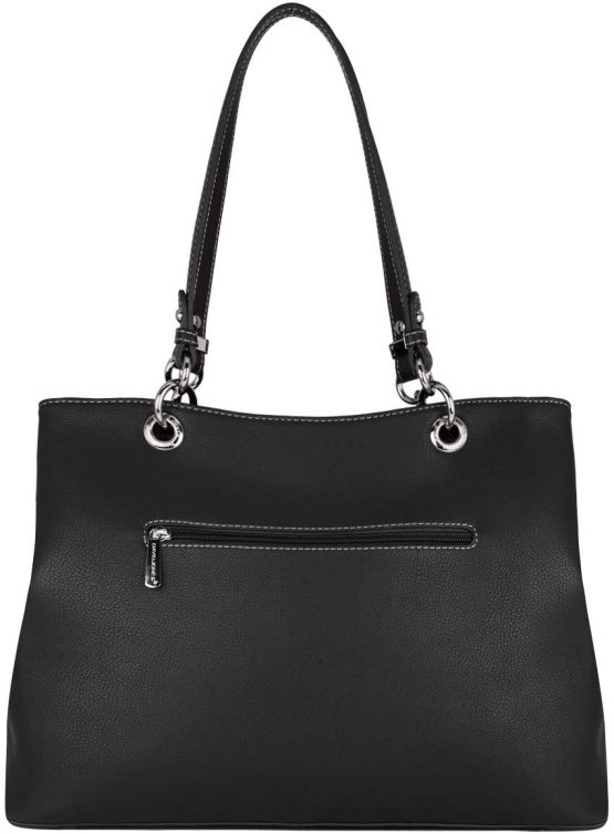 David Jones - Women's Large Tote Shopper Bag - Ladies Shoulder Bag PU Leather - Long Handles Casual Handbag Many Compartments Pockets - Fashion Elegant City Travel Shopping - Image 4