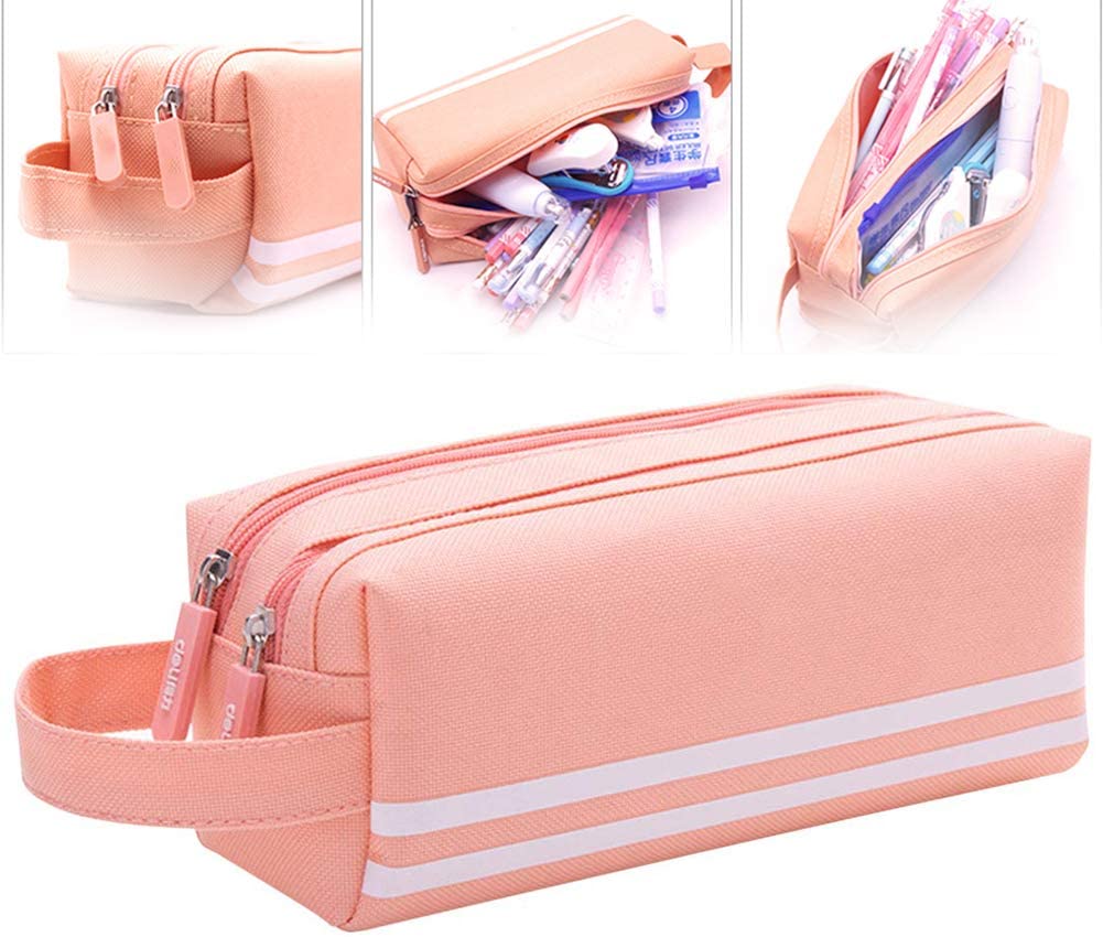 Pencil Case Large Capacity Pencil Case Pink BETOY Pen Bag Pencil Case 20cm for Children Teenager Student Storage of Stationery