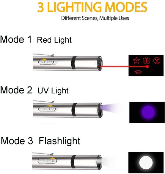 SUOXU Cat Toys,Led Pointer Cat Toys, Cat Chaser Toys -7 in 1 Function Cats Tracker -USB Rechargeable,Cat Interactive Toys Wand, Pet Cat Catch Single Interactive Exercise Cat Training Tool - Image 2