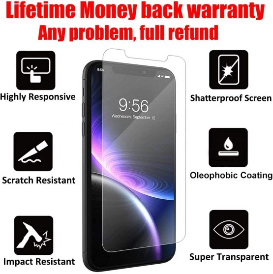 4youquality [3-Pack] iPhone 11 and iPhone XR Screen Protector, Tempered Glass Film [LifetimeWarranty][Scratch-Resistant][Anti-Shatter] Screen Protector for Apple iPhone XR and iPhone 11 (6.1 inch) - Image 3