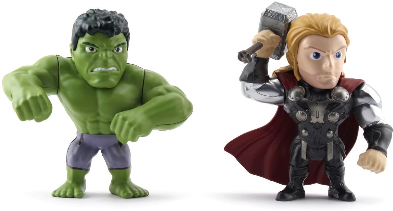 Metals Marvel 4 inch Classic Twin Pack - Hulk & Thor (M66), 4 Inches