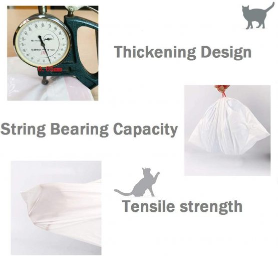Durable Cat Litter Box Liners with Drawstrings, Big Size Cat Litter Pan Bags Toy Storage Bag (91.4×45.7cm, 10 Pieces) - Image 2