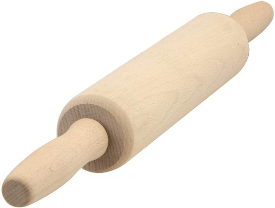 apollo THE HOUSEWARES BRAND 8936 Housewares 43 x 6 cm Beechwood Revolving Rolling Pin, Natural Wood