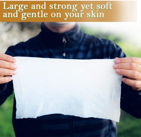 Ace Travel Buddy Large Body Wet Wipes Biodegradable - No Rinse Bath Or Shower Bamboo Wipe - Gym, Travel, Camping, Backpacking, Hiking, Pets, Festival Essentials/Accessories, 32 Wipes(8"X12"/20X30CM) - Image 3