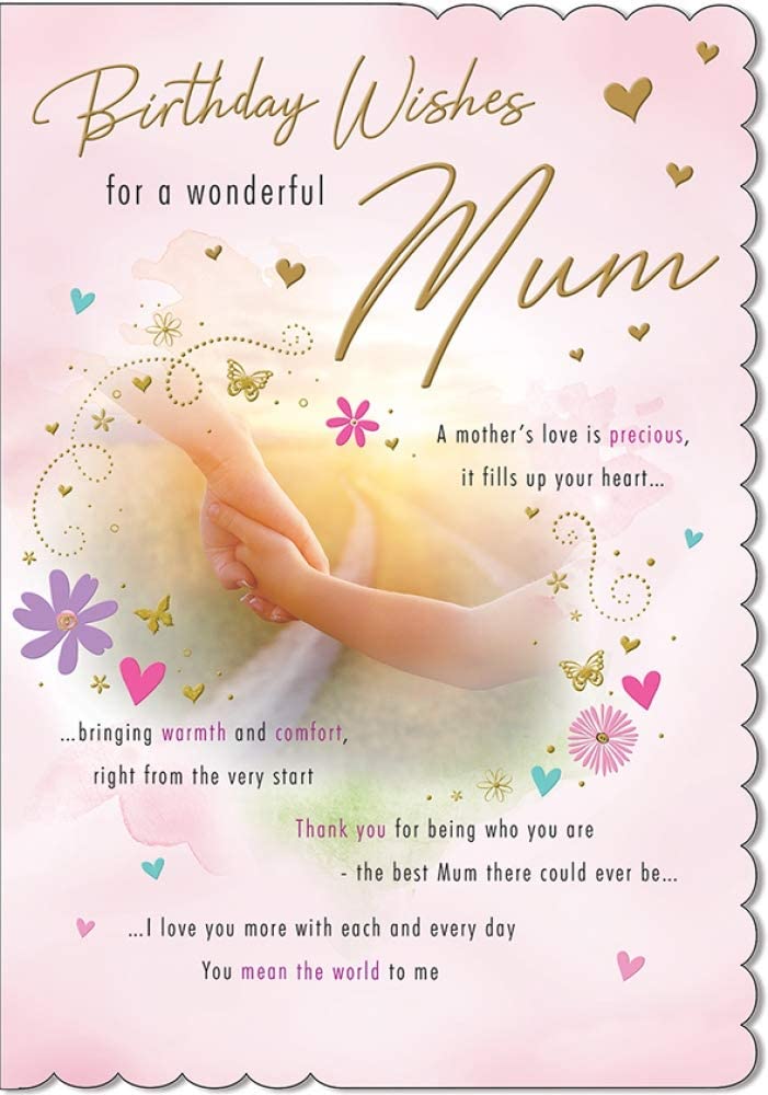 Piccadilly Greetings Piccadilly Greetings Traditional Birthday Card Mum - 9 x 6 inches, black