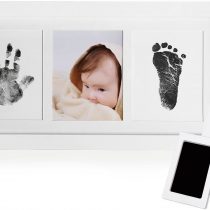 Norjews Baby Handprint and Footprint Photo Frame Kit for Newborn Boys and Girls, Safe Clean-Touch Ink Pad Included, Memorable Keepsake Box, Gift to New Parents for Christmas or Baby Shower