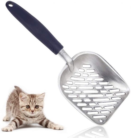 nuoshen Metal Cat Litter Scoop,Metal Pet Litter Sifter Easy to Clean