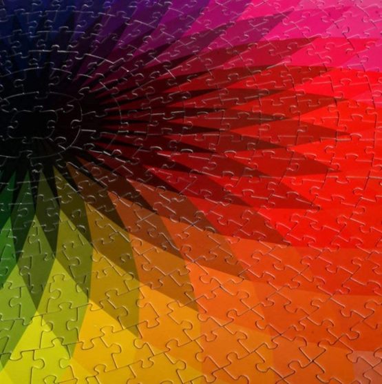 CYBERNOVA 1000 Pcs Round Jigsaw Puzzles Rainbow Palette Intellectual Game For Adults - Image 2