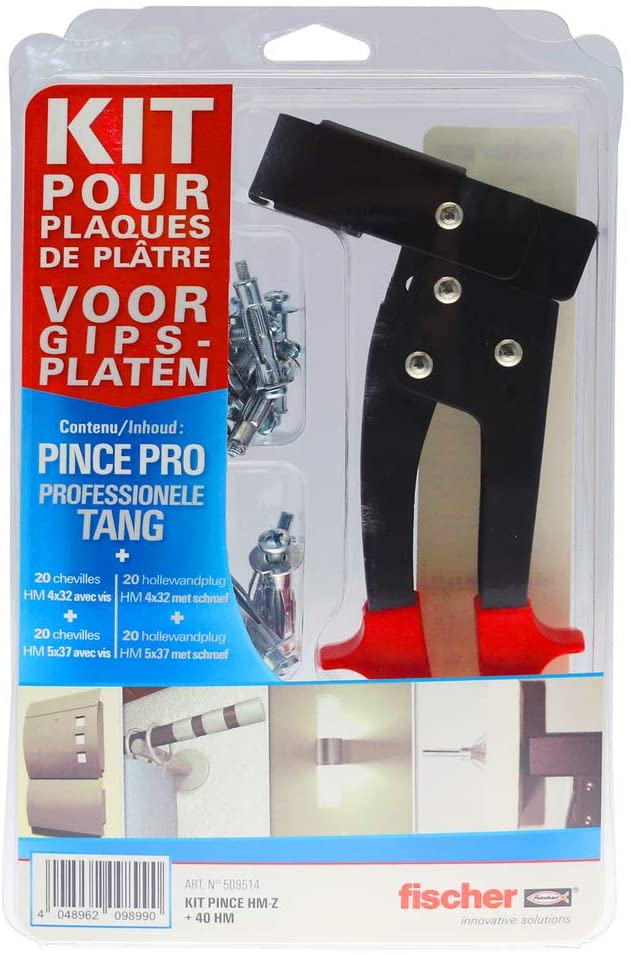 Fischer Fixing kit 8 Cavity Mount x HM 5x52 + Screws 10 x 5X65, 1 x Tongs Z 3, 531389, Hm Set including Pliers, 5 x 52, 5 x 65