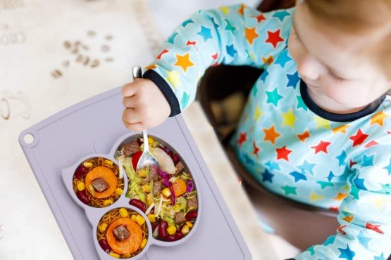 Baby Silicone Placemat, Non-Slip Feeding Plate for Toddlers Babies Kids with Strong Suction Fits Most Highchair Trays BPA-Free FDA Approved, Dishwasher and Microwave Safe (Gray Owl) - Image 2