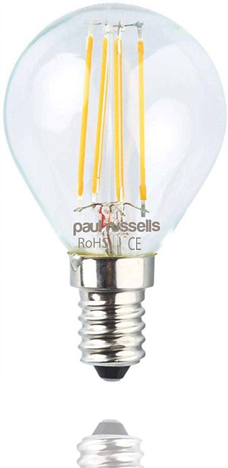 Paul russells LED Filament Golf Ball Light Small Edison Screw E14, 40w Equivalent G45 Bulb