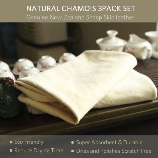 River Lake Chamois Leather Natural Car Wash Shammy Cloth Extra Large L Professional Chamois Leather Car Cleaning Washing Absorbent Drying Towel,3 Available Sizes. (M:18''x25'' -2 PACK) - Image 4