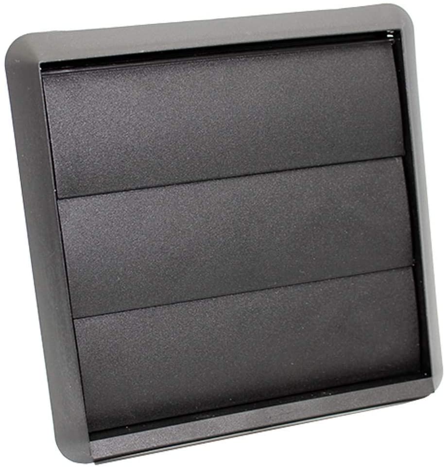 Kair Black 100mm Gravity Wall Vent Grille, 99.5mm / 4 Inch Round Rear Spigot & 155mm Front Cover - Image 2