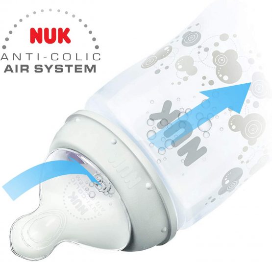 NUK Disney First Choice+ Baby Bottle | 6-18 Months | Silicone Teat | Anti-Colic Vent | BPA-Free | 300 ml | Woody & Jessie (Toy Story) - Image 3