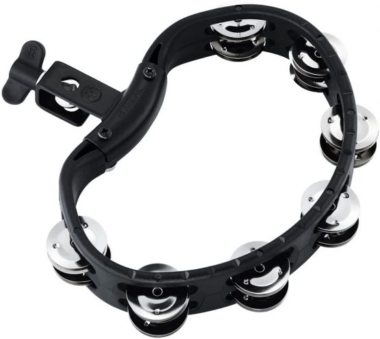 Meinl Percussion HTMT2BK Tambourine (ABS plastic) with Nickel Plated Steel Jingles (2 rows) to be Black