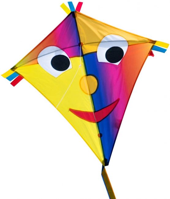 MIC CIM Single line kites - Happy Eddy BLUE - for children from 3 years onwards - 26x27.5 inch - incl. kite line and kite tails