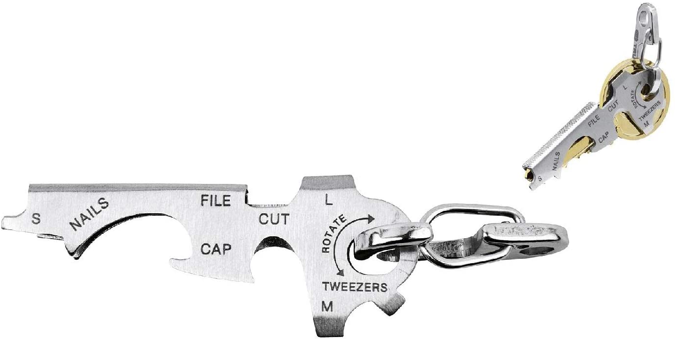 True Utility Stainless Steel Keyring Multi Tool, 8 Daily Tools In 1, Flight Safe Box Cutter Knife Blade, Large - Image 2