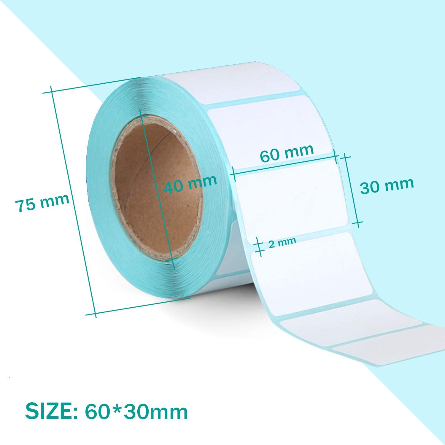 Sticky Labels Roll,AOBETAK 800 PCS 60mm*30mm White Self Adhesive Labels
