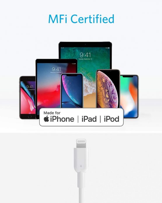 Anker USB C to Lightning Cable [6ft MFi Certified] PowerLine II for iPhone 13 13 Pro 12 Pro Max 12 11 X XS XR 8 Plus, AirPods Pro, Supports Power Delivery (Charger Not Included) (White) - Image 4