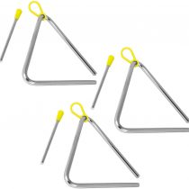 TIGER TRI7-3-MT 6" Triangle Instrument with Beater Pack of 3