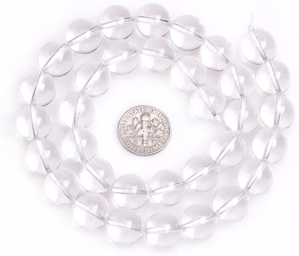 Grade natural white clear rock quartz crystal beads 15'' (white/12MM) - Image 4