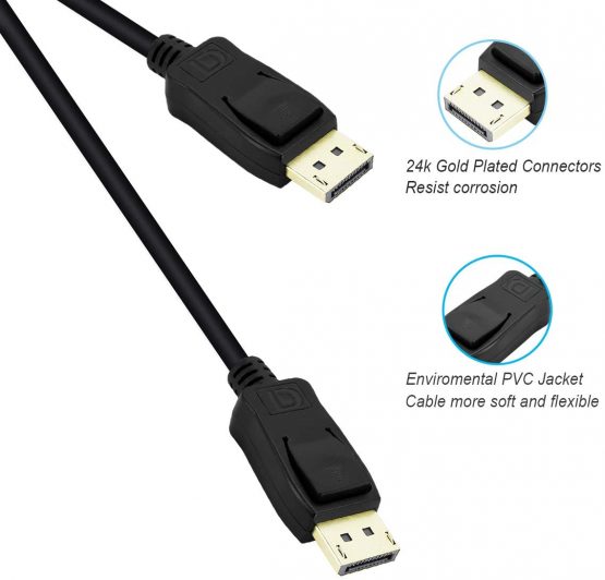 DisplayPort to DisplayPort 0.9M Cable, Benfei DP to DP Male to Male Cable Gold-Plated Cord, Supports 4K@60Hz, 2K@144Hz Compatible with Lenovo, Dell, HP, ASUS and More - Image 4