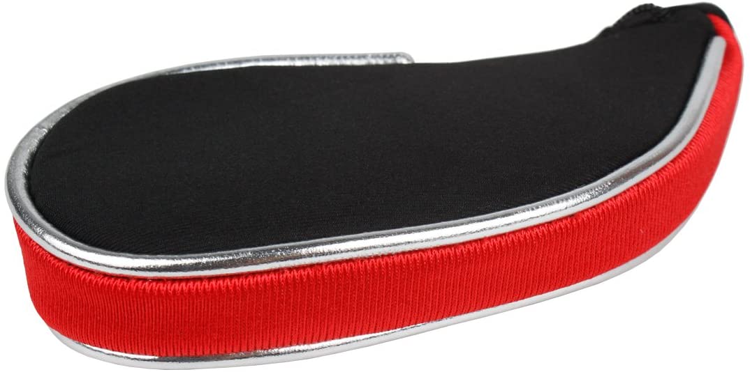 Andux Neoprene Golf Iron Club Head Covers with Zipper RH 10pcs/set Black/red, Black / Red - Image 3