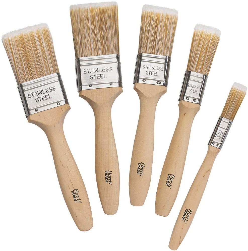 Harris Trade Paint Brush Multi-Pack, Pack of 5, 0.5", 1", 1.5", 2", Brown, 5 Piece Set