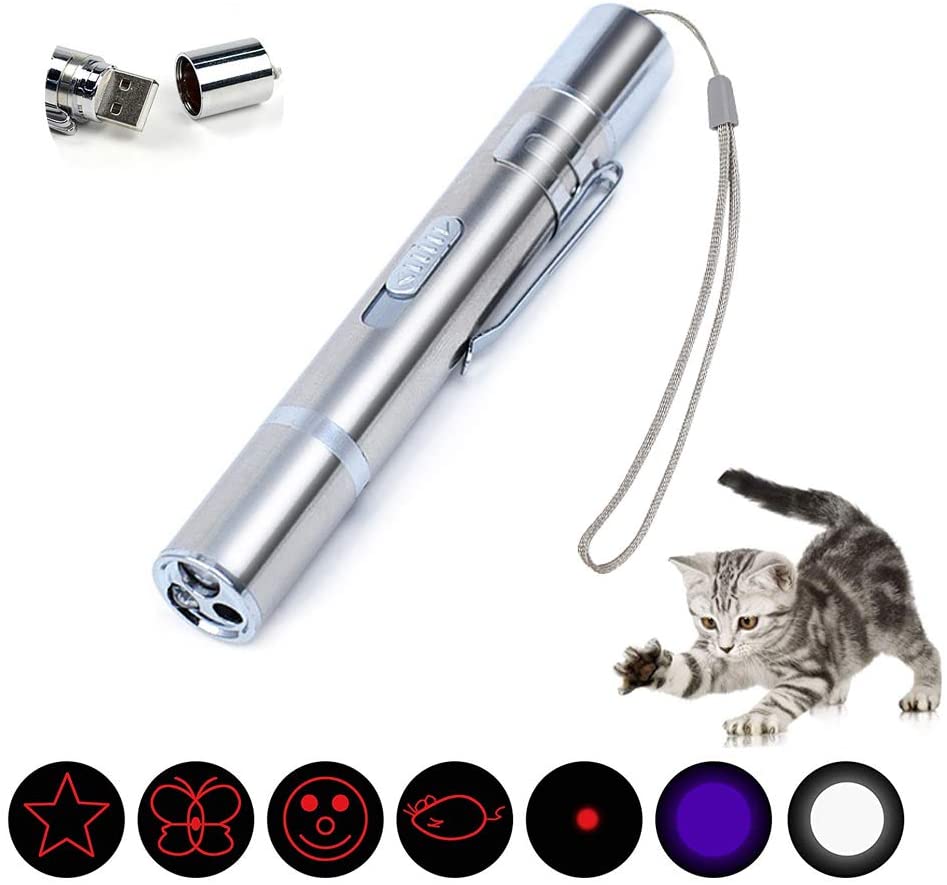 jiuhao Cat Toy Interactive Indoor Play for Kitten Chaser Exercise,Hunting Instinct Stimulation, silver