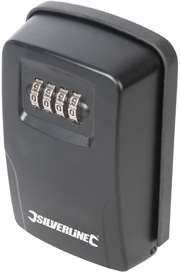 Silverline 309218 Key Safe Wall-Mounted, Black, 121 x 83 x 40 mm, Klein
