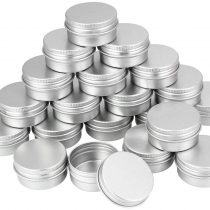 TANCUDER 20pcs Empty Travel Cosmetics Container Jars 20ml Aluminium Tin with Screw Lids Makeup Storage Containers Pots Bottles for Cream, Sample, Powder, Silver