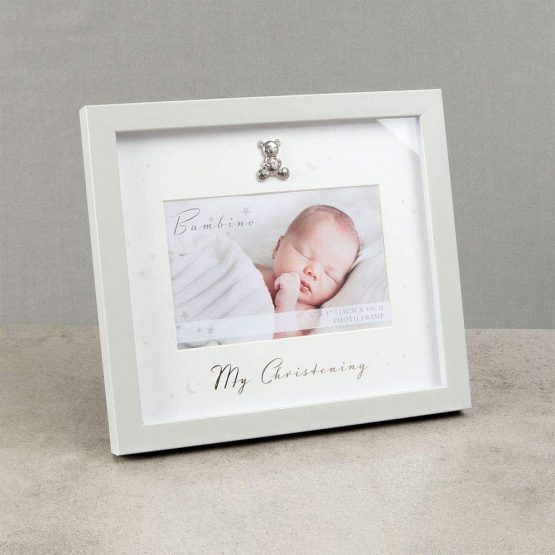 Juliana Bambino Unisex Grey Wood My Christening Photo Frame, 6'' x 4'' Keepsake Gift Landscape Picture - Image 2