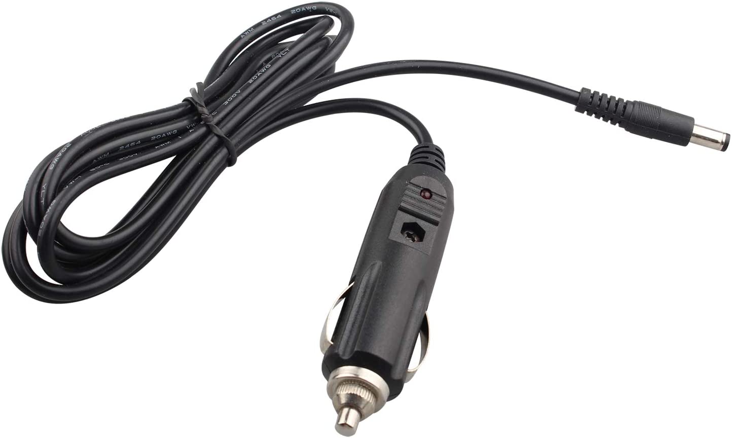 Futheda 12V 5A Car Cigarette Lighter Power Supply Adapter Male Plug Extension Cable to DC 2.1mm Plug for Car Rear View CCTV Monitors or Motor Device