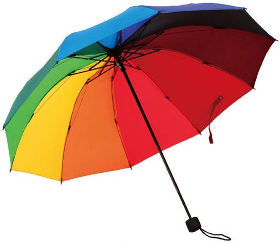 HorBous Triple folding umbrella for Rainy and Sunny Days Rainbow Umbrella 10 Rib Wind Resistant Steel Frame 10 colors umbrella cloth