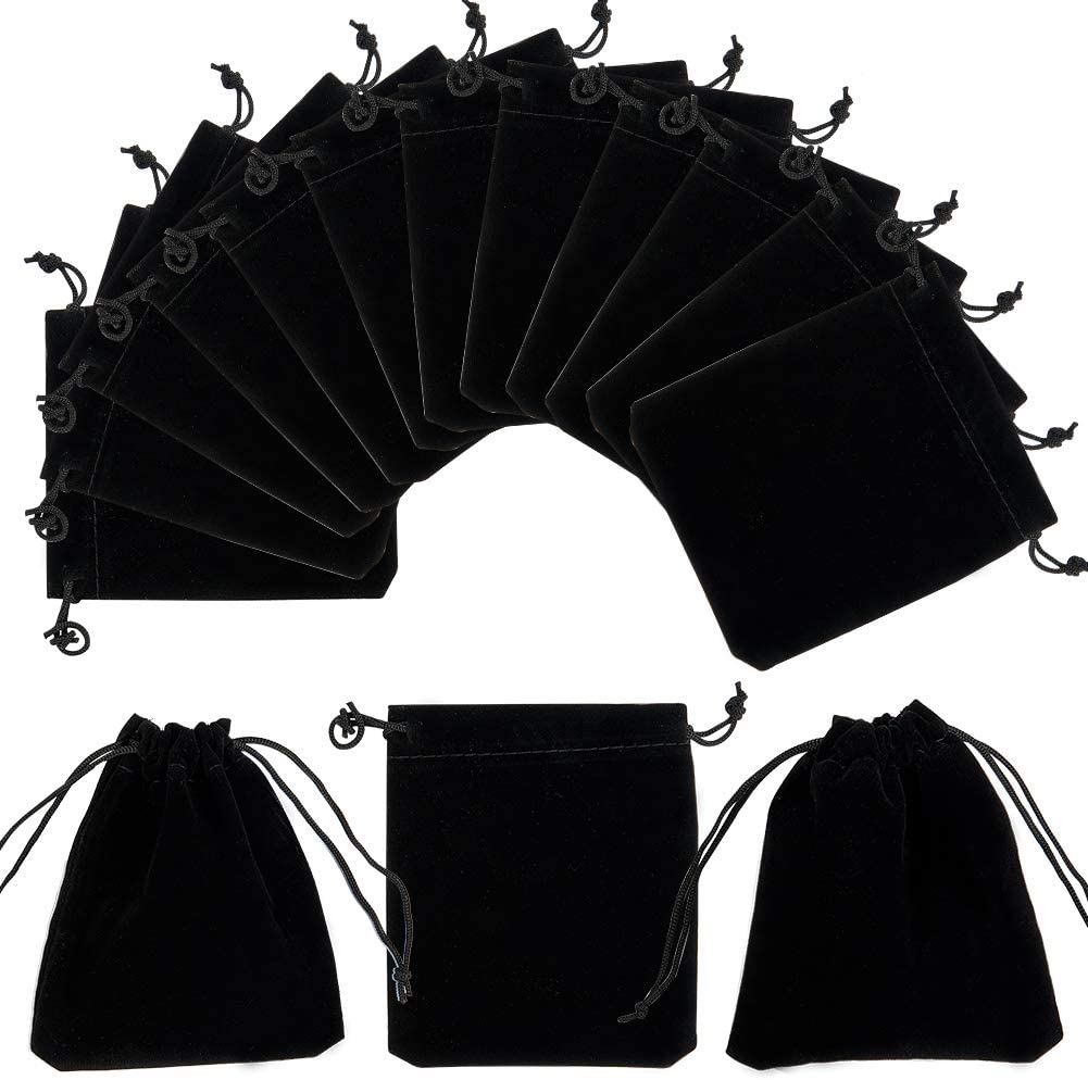 PH PandaHall 50pcs Velvet Jewellery Pouches