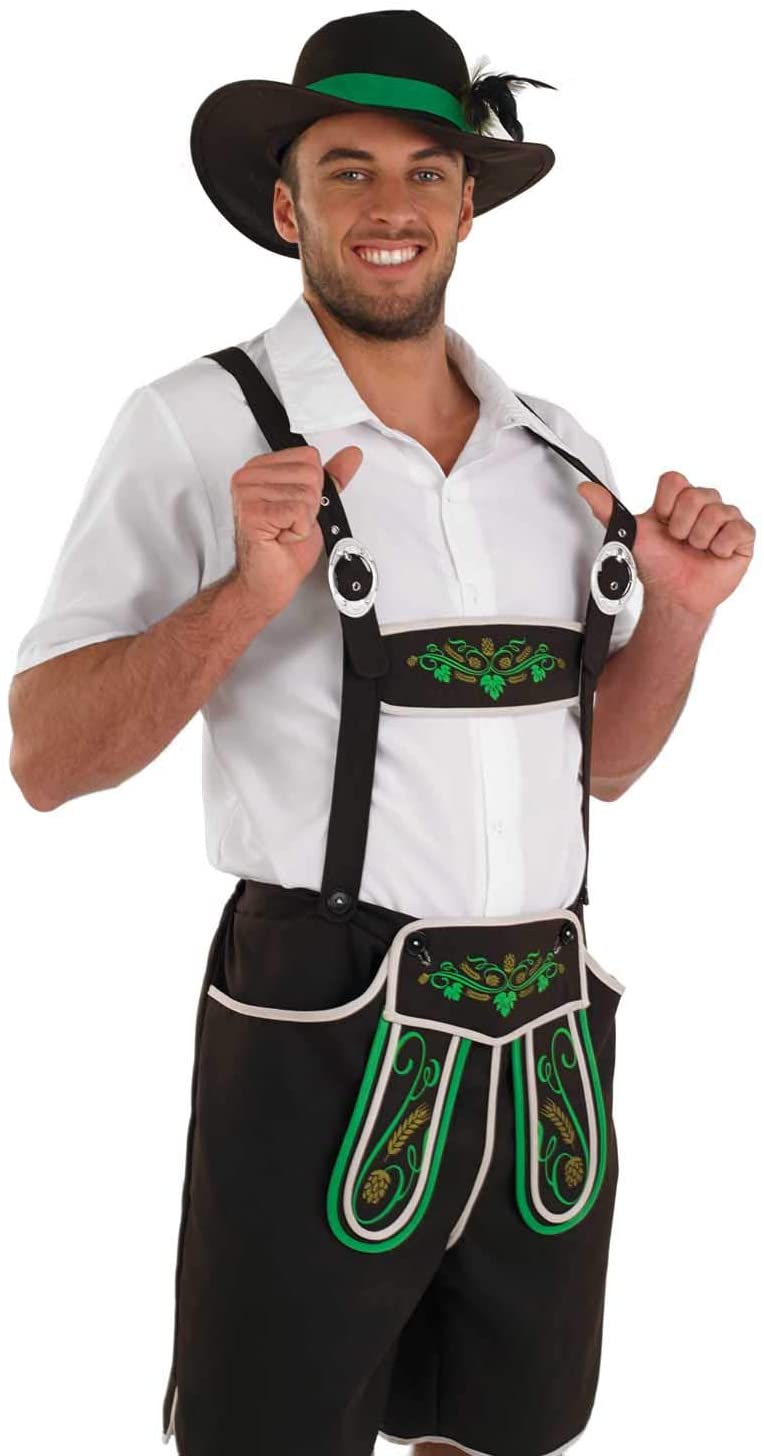 Fun Shack Lederhosen Men Costume, October Festival Costume for Men Oktoberfest Costumes, Fancy Dress for Adults Medium - Image 2