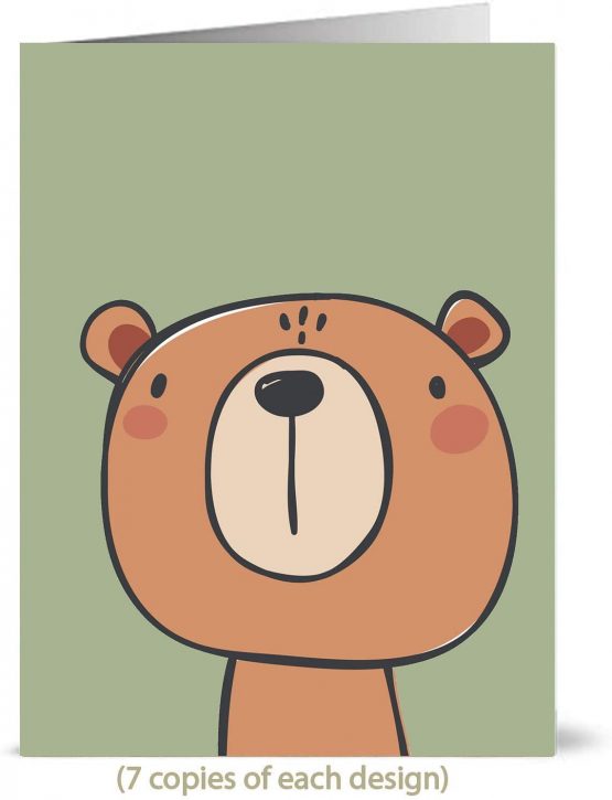49 Eco-Friendly Blank Animal Greeting Cards Made from Recycled Card with Green Recycled Envelopes - Image 2