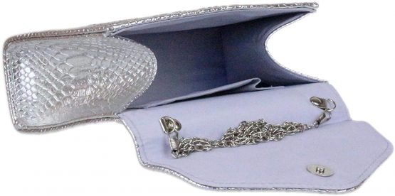 Girly HandBags Womens Snake Skin Top Handle Clutch Bag - Image 4